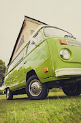 Green VW T2 Camper Roof Up Photograph by Richard Nixon
