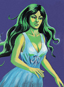 Green Woman Drawing by CSA Images