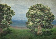 Grosses Landschaftsbild-Large landscape painting -Trees in the Prater-gardens-. Painting by Emilie Mediz-pelikan