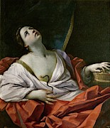 Guido Reni / 'Cleopatra', ca. 1640, Italian School, Oil on canvas, 110 cm x 94 cm, P00209. Painting by Guido Reni -1575-1642-