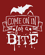 Halloween Quote Come on in for a Bite Digital Art by Matthias Hauser