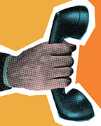Hand Gripping Phone Handset Drawing by CSA Images Hand Gripping Phone Handset Drawing by CSA Images