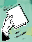 Hand Holding File Folder Drawing by CSA Images Hand Holding File Folder Drawing by CSA Images
