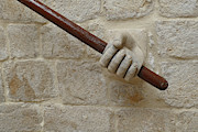 Hand rail on stairs in the courtyard  Photograph by Steve Estvanik