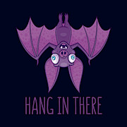 Hang In There Wacky Vampire Bat Digital Art by John Schwegel