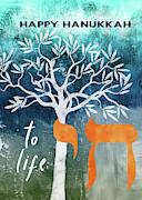 Hanukkah Tree Of Life- Art by Linda Woods Mixed Media by Linda Woods