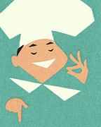 Happy Chef Drawing by CSA Images Happy Chef Drawing by CSA Images