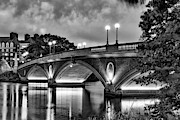Harvard University's John W. Weeks Footbridge in Black and White Photograph by Gregory Ballos