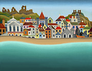 Hastings From the Sea Painting by Jennifer Baird
