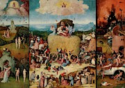 'Haywain', ca. 1516, Flemish School, Oil on panel, 147 cm x 212 cm, P02052. EVE. Adam. Painting by Hieronymus Bosch -c 1450-1516- 'Haywain', ca. 1516, Flemish School, Oil on panel, 147 cm x 212 cm, P02052. EVE. Adam. Painting by Hieronymus Bosch -c 1450-1516-
