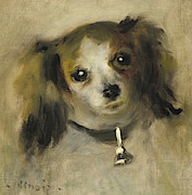 Head of a Dog, 1870 Painting by Pierre Auguste Renoir