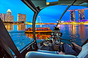Helicopter on Singapore Skyline Photograph by Benny Marty