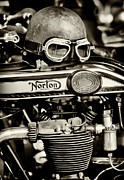 Helmet and Goggles on a Vintage Norton Photograph by Tim Gainey