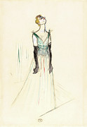 Henri de Toulouse-Lautrec -Albi, 1864-Langon, 1901-. Yvette Guilbert -1893-. Gouache and charcoal... Drawing by Henri de Toulouse Lautrec -1864-1901- Henri de Toulouse-Lautrec -Albi, 1864-Langon, 1901-. Yvette Guilbert -1893-. Gouache and charcoal... Drawing by Henri de Toulouse Lautrec -1864-1901-