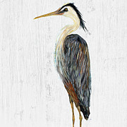 Heron On Whitewash I Painting by Julie Derice