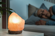 Himalayan Salt Lamp In Bedroom Photograph by Science Photo Library