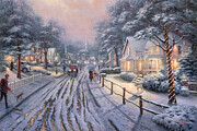 Hometown Christmas Memories Painting by Thomas Kinkade