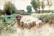 Homeward Bound, Watercolor And Gouache On Cream Paper Painting by Anton Mauve