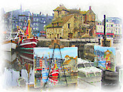 Honfleur Triple View Painting by Joel Smith