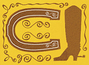 Horse shoe and cowboy boot Drawing by CSA Images Horse shoe and cowboy boot Drawing by CSA Images