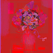 Hummingbirds Red Fantasy Mixed Media by Zsanan Studio