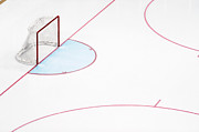 Ice Hockey Goal Net And Empty Rink Photograph by David Madison