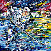 Ice Hockey Player Painting by Mirek Kuzniar