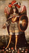Ignacio de Ries / 'San Miguel', 1650-55, Oil on canvas, 1.91 x 1.07 m. Painting by Ignacio de Ries -c 1612-despues 1661-