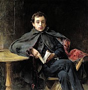 Ignacio Pinazo Camarlench / 'Learning by Heart', 1898, Spanish School. Painting by Ignacio Pinazo Camarlench -1849-1916-