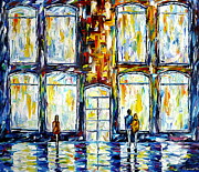 In Front Of Shop Windows Painting by Mirek Kuzniar