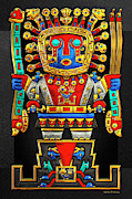 Incan Gods - The Great Creator Viracocha on Black Canvas Digital Art by Serge Averbukh