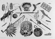Indian Utensils & Arms Painting by Academy Of Natural Sciences