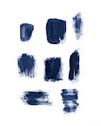 Indigo Brushstrokes- Art by Linda Woods Painting by Linda Woods