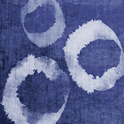 Indigo Water Rings- Art by Linda Woods Painting by Linda Woods