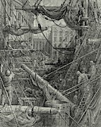 Inside The Docks, From London, A Pilgrimage, Written By William Blanchard Jerrold Drawing by Gustave Dore