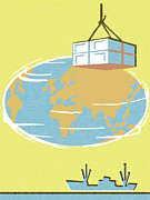 International Shipping Drawing by CSA Images