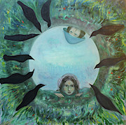 Into the well Painting by Tone Aanderaa