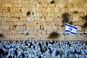 Israeli Flag Flies At The Western Wall Photograph by Gary S Chapman