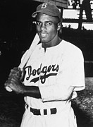 Jackie Robinson Rookie Dodgers Portrait Photograph by Transcendental Graphics