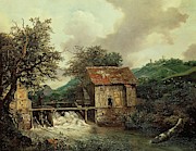 Jacob Ruysdael / 'Two Watermills', 1650-1652, Oil on canvas, 87 x 111 cm. Painting by Jacob Isaacksz van Ruisdael -1628-1682- Jacob Ruysdael / 'Two Watermills', 1650-1652, Oil on canvas, 87 x 111 cm. Painting by Jacob Isaacksz van Ruisdael -1628-1682-
