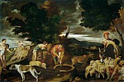 'Jacob y Raquel en el pozo abrevando los rebanos', First... Painting by Pedro de Orrente -1580-1645- 'Jacob y Raquel en el pozo abrevando los rebanos', First... Painting by Pedro de Orrente -1580-1645-