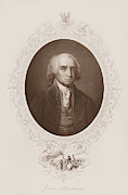 James Madison Engraved Portrait Drawing by War Is Hell Store