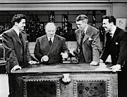 JAMES STEWART , ALFRED HITCHCOCK , FARLEY GRANGER and JOHN DALL in ROPE -1948-. Photograph by Album