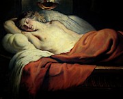 Jan Erasmus Quellinus / 'Love Asleep', ca. 1630, Flemish School. JAN-ERASMUS QUELLINUS . Painting by Jan Erasmus Quellinus -17th cent -