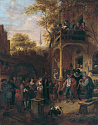 Jan Havicksz. -attributed to- Steen -Leiden, 1626-1679-. Country Wedding -ca. 1649 - 1655-. Oil o... Painting by Jan Havicksz Steen -1626-1679- Jan Havicksz. -attributed to- Steen -Leiden, 1626-1679-. Country Wedding -ca. 1649 - 1655-. Oil o... Painting by Jan Havicksz Steen -1626-1679-