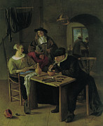 Jan Havicksz. Steen -Leiden, 1626-1679-. Tavern Scene -ca. 1661 - 1665-. Oil on canvas. 44.3 x 36... Painting by Jan Havicksz Steen -1626-1679- Jan Havicksz. Steen -Leiden, 1626-1679-. Tavern Scene -ca. 1661 - 1665-. Oil on canvas. 44.3 x 36... Painting by Jan Havicksz Steen -1626-1679-