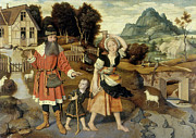 Jan Mostaert -Haarlem, ca. 1475-1555/56-. The Expulsion of Hagar -ca. 1520 - 1525-. Oil on panel.... Painting by Jan Mostaert -c 1475-c 1555-