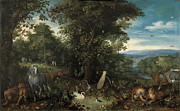 Jan -the Elder- Brueghel -Brussels, 1568 - Antwerp, 1625-. The Garden of Eden -ca. 1610 - 1612-. ... Painting by Jan Brueghel the Elder -1568-1625-