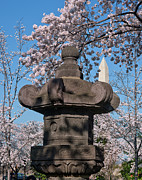 Japanese Stone Lantern and the Washington Monument DS057 Photograph by Gerry Gantt