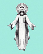 Jesus With Halo Drawing by CSA Images